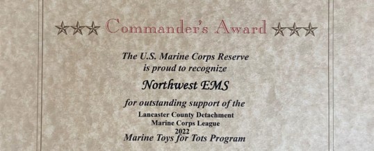Northwest EMS Presented The Commander’s Award